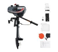 LENJKYYO Moteur hors-bord à 2 temps 49 cc 3,5 CV à essence avec CDI et refroidissement arbre court, bateau pneumatique pour bateau à moteur, pêche, petit bateau de pêche, avec kit d'outils