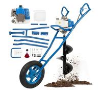 LENJKYYO Tarière Thermique 63cc 2 Temps, 2,2kW Tarière à Essence avec Roue, Forage 300mm, Tariere Thermique pour Perceuse de Terre, Outil Creuser Trou pour Agriculture Jardin