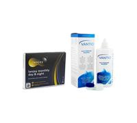 Lenjoy Monthly Day & Night (3 lentilles) + Vantio Multi-Purpose 360 ml avec étui