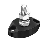 LENKRAD Barre omnibus M6 à goujon simple de 6,35 mm en acier inoxydable 12 V 24 V Poteau de jonction d'alimentation marine avec base isolée, bus de nouvelle énergie automobile - Noir