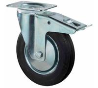 Lenkrollen Caoutchouc 125mm Avec Blocage 115x85mm 100kg Portance Rouleaux Roues