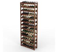 Lenmar Casier à vin en bois pour bouteilles, marron, RW-1, vin, porte-bouteilles, étagère de cave, étagères, porte-bouteilles RW-1-91, 198 x 72,5 x 25, 13 couchages, 91 bouteilles