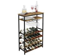 Lenmar, Casier à vin en métal pour bouteilles, 7 à 30 bouteilles, vin, étagère de cave, étagères, porte-bouteilles, stockage de vin robuste (LOFT 2-24)