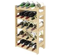 Lenmar Casier à Vin Range Bouteilles Horizontal, Serie RW-1, Étagère à Vin en Bois Naturel, Couchages, pour 12-91 Bouteilles Vin, Casier Cave Etagères Porte-Bouteilles (RW-1-20, 70 x 43 x 25)