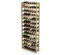 Lenmar Casier à Vin Range Bouteilles Horizontal, Serie RW-1, Étagère à Vin en Bois Naturel, Couchages, pour 12-91 Bouteilles Vin, Casier Cave Etagères Porte-Bouteilles (RW-1-91, 198 x 72,5 x 25)