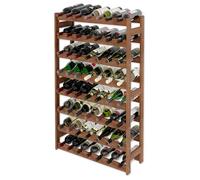Lenmar, Étagère à vin en bois naturel RW-1 pour bouteilles de vin, étagère de cave, étagères, porte-bouteilles (marron, RW-1-56, 118 x 72,5 x 25, 7 poches, 56 bouteilles)