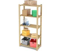 Lenmar Série B Étagère en bois de pin beige clair B-22 170 x 70 x 40 cm 5 tablettes Étagère à livres Étagère en bois Étagère murale avec 5 étagères Étagère de bureau pour salon Étagère de rangement