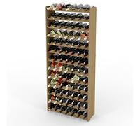 Lenmar Série RW - Botellero de madera para botellas de vino, color antracita, marron, naturel, RW-3-91, 13-15, pour 91 bouteilles de vin (RW-3-91, 172 x 72 x 26,5, pour 91 bouteilles, couleur naturel)