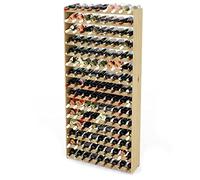 Lenmar Série RW Étagère à vin en bois pour bouteilles, Anthracite, Marron, Naturel, RW-3, 13-15 couchés, pour 91-135 bouteilles, vin, Porte-bouteilles (Naturel, RW-3-135, 198 x 92 x 26,5, pour 135