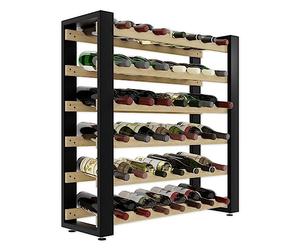 Lenmar Série RW Porte-bouteilles en bois pour bouteilles, Loft 42, 84,5 x 84 x 27 cm, pour 42 bouteilles, vin, porte-bouteilles, cave, étagères, range-bouteilles