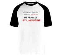 L'ennemi N'arrive Pas Manches Courtes Unisexe Blanc Baseball Tee White Unisex Baseball Tee Short Sleeve T-Shirt