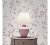 Lenni M1-No.3574 Papier peint intissé Motif fleurs Rose/blanc