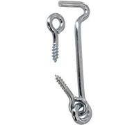 LENNIE, Crochet contrevent, Acier zingué blanc, 5x100 mm, pour renforcer la stabilité d'une structure, pour empêcher le mouvement latéral excessif d'une structure