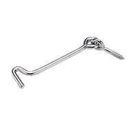 LENNIE, Crochet contrevent, Acier zingué blanc, 6x120 mm, pour renforcer la stabilité d'une structure, pour empêcher le mouvement latéral excessif d'une structure