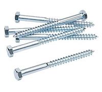 LENNIE, Tirefond, Zingué Blanc, Ø10x140, Tirefond tête hexagonale, en Acier zingué Blanc, Conditionnement à la boîte, pour Maintenir Les éléments en Place de manière Solide et sécurisée, Boite de 50