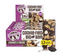 Lenny & Larry's - The Complete Cookie-fied Big Bar (12x90g) Cookies & Cream - Saveur cookies & cream avec 24 g de protéines végétales - Végan - Sans édulcorants - Parfait après l'entraînement