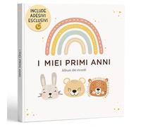 LenoaBaby - Livre de Naissance Bébé et Journal de Grossesse jusqu’à 5 Ans | Album Souvenirs 98 Pages 160 g FSC avec Autocollants | Échographie, Poids, Premiers Moments | Cadeau Naissance (Italien)