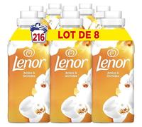 Lenor Adoucissant 216 Lavages (27 x 8), Ambre et Orchidée, 24H De Fraîcheur Relaxante, Avec Une Touche D’Huiles Essentielles