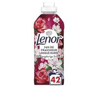 Lenor Adoucissant 42 Lavages, Parfum Jasmin Et Rose De Mai, 24H De Fraîcheur Relaxante, Avec Une Touche D’Huiles Essentielles, Testé Dermatologiquement, Fabriqué En France