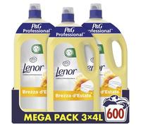 Lenor Adoucissant concentré professionnel, Skin Health Alliance, pour 600 lavages, 12 l (3 x 4 l), brise d'été, testé dermatologiquement