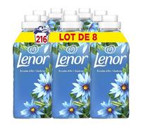 Lenor Adoucissant Lenor 216 Lavages (27x8), Parfum Envolée d’Air, 24H De Fraîcheur Relaxante, Avec Une Touche D’Huiles Essentielles, Testé Dermatologiquement, Fabriqué En France