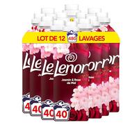 Lenor Adoucissant Linge, 480 Lavages (12x40), Jasmin et Rose de Mai, Collection Bien-être Avec Une Touche d’Huile Essentielle, Formule Fraîcheur Ultra Concentrée, Fabriqué en France
