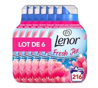 Lenor Air Frais, Adoucissant Linge, 216 Lavages (6x36), Jardins En Fleur, Formule Fraîcheur Ultra Concentrée, Pour Un Vent De Fraîcheur Et De Propreté Lavage Après Lavage