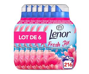 Lenor Air Frais, Adoucissant Linge, 216 Lavages (6x36), Jardins En Fleur, Formule Fraîcheur Ultra Concentrée, Pour Un Vent De Fraîcheur Et De Propreté Lavage Après Lavage