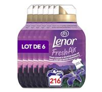 Lenor Fresh Air Adoucissant Éclat de Minuit, 216 Lavages (6 x 36 Lavages), Fraîcheur Ultra Concentrée