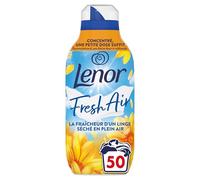 Lenor Fresh Air Adoucissant 50 Lavages, Parfum Rayons de Soleil, Protection Anti-Odeurs, Fraîcheur Ultra Concentrée
