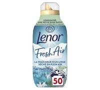 Lenor Fresh Air Adoucissant 50 Lavages, Parfum Soltice Boréal, Protection Anti-Odeurs, Fraîcheur Ultra Concentrée