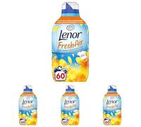 Lenor Fresh Air Adoucissant 60 Lavages (840ml), Parfum Rayons De Soleil, Protection Anti-Odeurs, Fraîcheur Ultra Concentrée, Fabriqué En France (Lot de 4)