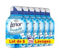 Lenor Fresh Air Adoucissant Fraîcheur Matinale, 216 Lavages (6 x 36 Lavages), Fraîcheur Ultra Concentrée