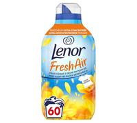 Lenor Fresh Air Adoucissant Rayons de Soleil, 60 Lavages (840ml), Fraîcheur Ultra Concentrée, Technologie SolarDry pour Effet Séchage Plein Air, Notes Estivales Rafraîchissantes, Bouteille Recyclée