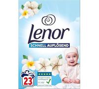 Lenor Sensitiv Lessive 23 lavages, fleur de coton et fleur de tiaré, hypoallergénique