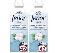 Lenor Light Adoucissant 42 Lavages, Parfum Fraîcheur De Coton, 24H De Fraîcheur Légère, Testé Dermatologiquement (Lot de 2)