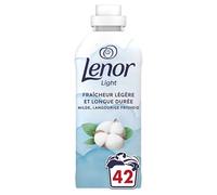 Lenor Light Adoucissant 42 Lavages, Parfum Fraîcheur De Coton, 24H De Fraîcheur Légère, Testé Dermatologiquement