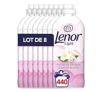Lenor Light Adoucissant 440 Lavages (55x8), Parfum Fleur De Jasmin, 24H De Fraîcheur Légère, Testé Dermatologiquement, Fabriqué En France,