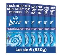 Parfum de linge en perles Lenor, 78 lavages (6 x 155g), Fraîcheur Océan, jusqu’à 12 semaines de fraîcheur continue dans l’armoire