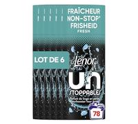 Lenor Unstoppables Aérien, 78 lavages (6 x 155g), Parfum de Linge en Perles Pour un Vent de Fraîcheur Lavage Après Lavage,
