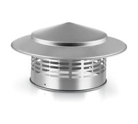 Lenotoon Couvre-Cheminée Ronde avec Écran, Topper de Tuyau de Poêle pour le Capuchon de Conduit de Cheminée Extérieur en Acier Inoxydable 304