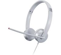 Lenovo 100 - Casque stéréo analogique (isolation phonique, microphone à 180 degrés, conçu pour la VOIP, bande réglable et bras extensible) - Gris nuageux