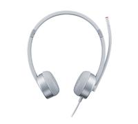 Lenovo 100 - Casque stéréo analogique (Isolation du Bruit, Microphone à 180 degrés, conçu pour VOIP, Sangle réglable et Bras Extensible) - Gris Nuage