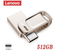 Lenovo 2TB USB Flash Clés USB 3.0 Métal Haute Vitesse Pendrive Capacité Réelle Memory Stick U Disque Pour PC Adaptateur TYPE-C - Type 512GB