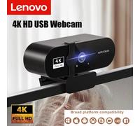 Lenovo 4K HD Mini Webcam avec Microphone 2K Full HD Webcam Autofocus USB Web Cam pour mise au point automatique PC ordinateur portable caméra de prise de vue vidéo 1080P Webcam
