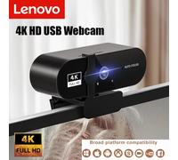 Lenovo 4K HD Mini Webcam avec Microphone 2K Full HD Webcam Autofocus USB Web Cam pour mise au point automatique PC ordinateur portable caméra de prise de vue vidéo 1080P Webcam