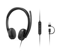 Lenovo 5000 Casque USB-C Microsoft Teams Casque filaire professionnel certifié Microsoft Teams, connexion USB-C/USB-A et microphone à réduction de