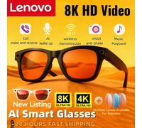 Lenovo 8K 4K AI HD prise de vue lunettes intelligentes caméra multifonctionnelle Bluetooth appel musique lecteur vocal traduire lunettes photochromiques WH 4K Photo Video
