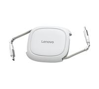 Lenovo Câble rétractable USB-C 240 W - 1,2 m - Design compact - Portable - Charge rapide - Blanc