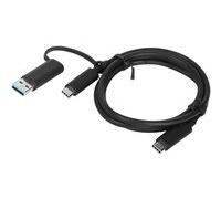 Lenovo 4X90U90618 câble USB USB 3.2 Gen 1 (3.1 Gen 1) 1 m USB A/USB C USB C Noir